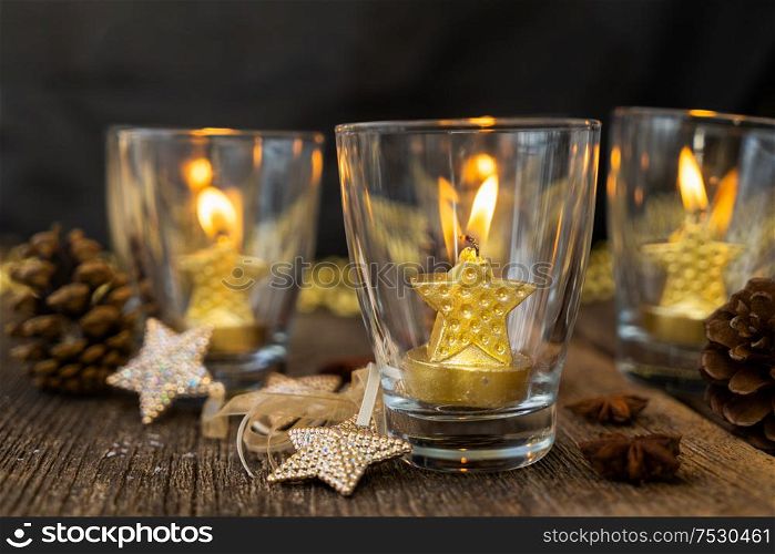 Glowing Christmas candles