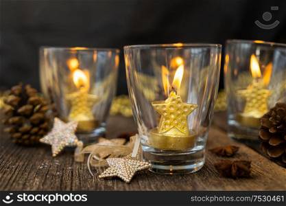 Glowing Christmas candles
