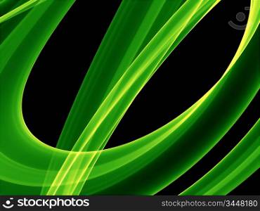 glowing green curves - abstract futuristic background, hq render