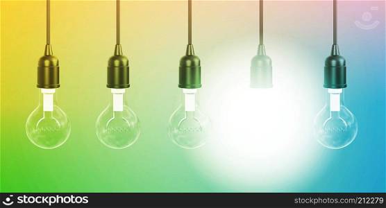 Glowing Light Bulb as a Business Innovation Concept. Glowing Light Bulb