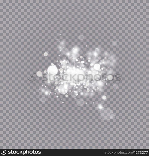 Glowing light effect with many glitter particles isolated on transparent background. Vector starry cloud with dust. Magic christmas decoration.. Glowing light effect with many glitter particles isolated on transparent background. Vector starry cloud with dust. Magic christmas decoration