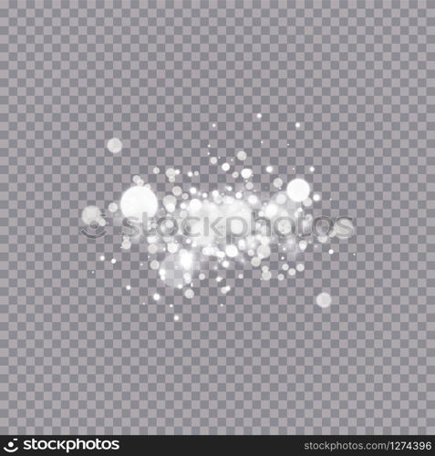 Glowing light effect with many glitter particles isolated on transparent background. Vector starry cloud with dust. Magic christmas decoration.. Glowing light effect with many glitter particles isolated on transparent background. Vector starry cloud with dust. Magic christmas decoration