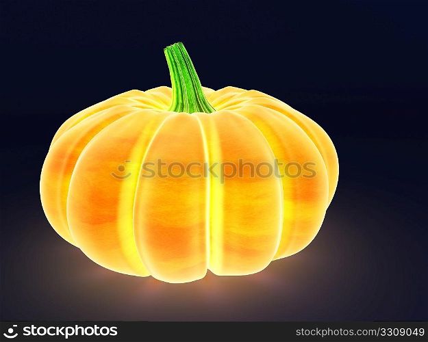 glowing pumpkin 3d rendering