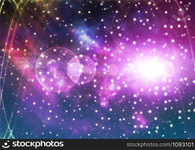Glowing starry space with fractal texture design.