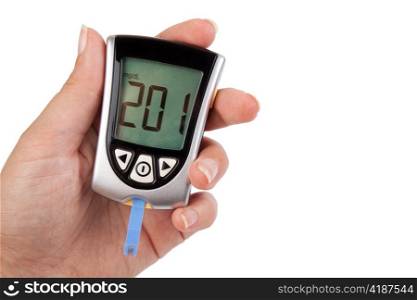 Glucometer showing a bad result in the display