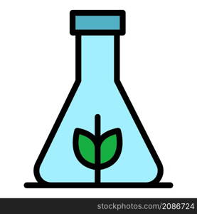 Gmo flask icon. Outline gmo flask vector icon color flat isolated. Gmo flask icon color outline vector