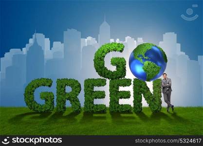 Go Green environmental concept with letters