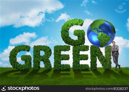 Go Green environmental concept with letters