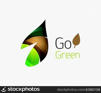 Go green logo. Green nature concept. Go green logo. Green nature concept. illustration