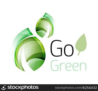 Go green nature concept. Go green nature concept. logo leaf