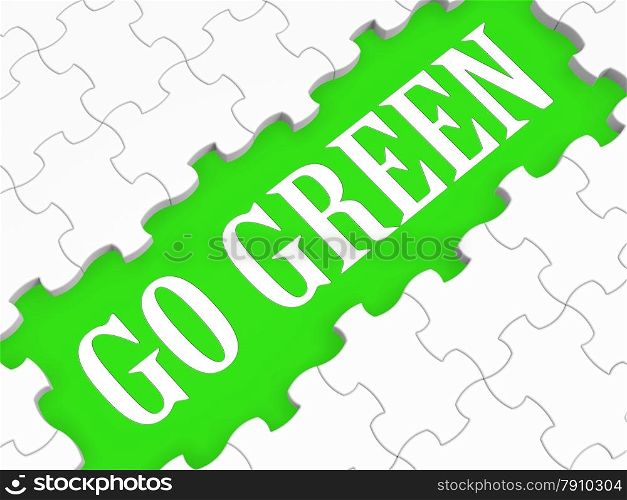 Go Green Puzzle Shows Eco Friendly Activities An d Recycling