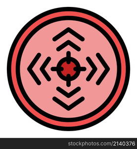 Goal reticle icon. Outline goal reticle vector icon color flat isolated. Goal reticle icon color outline vector