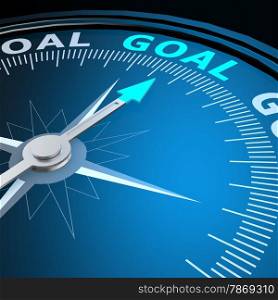 Goal word on compass image with hi-res rendered artwork that could be used for any graphic design.. Goal word on compass