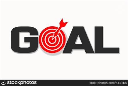 Goal word with targets and arrows, 3D rendering