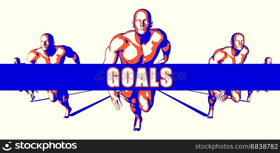 Goals as a Competition Concept Illustration Art. Goals