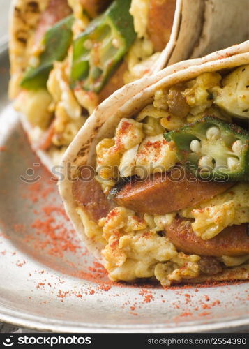 Goan Style Eggs wrapped in a Chapatti