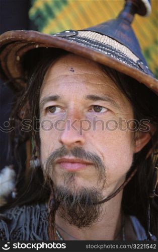 Goatee on Man with Hat