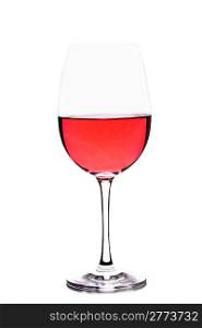 goblet with rosA? wine on white background