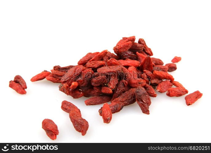 Goji berries. Goji berries isolated on white background.