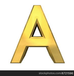gold 3d letter A - 3d made