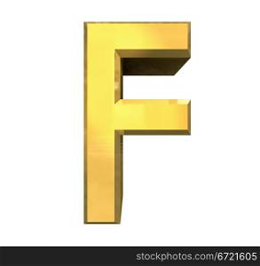 gold 3d letter F - 3d made