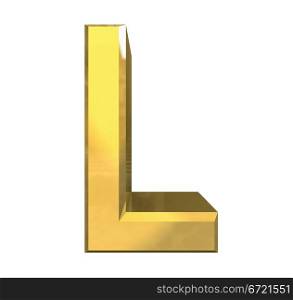 gold 3d letter L - 3d made