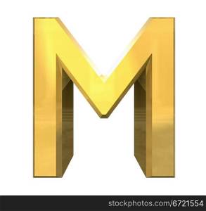 gold 3d letter M - 3d made