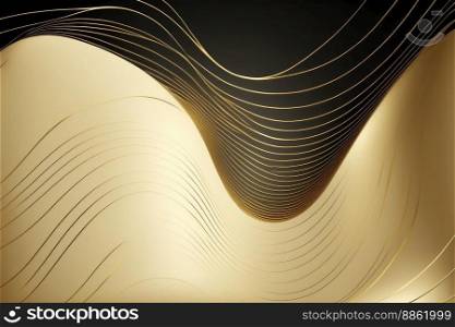 Gold abstract line arts background. Luxury wallpaper decoration design. Peculiar AI generative image.. Gold abstract line arts background. Luxury wallpaper decoration design