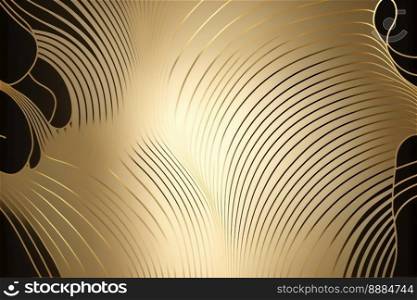Gold abstract line arts background. Luxury wallpaper decoration design. Peculiar AI generative image.. Gold abstract line arts background. Luxury wallpaper decoration design