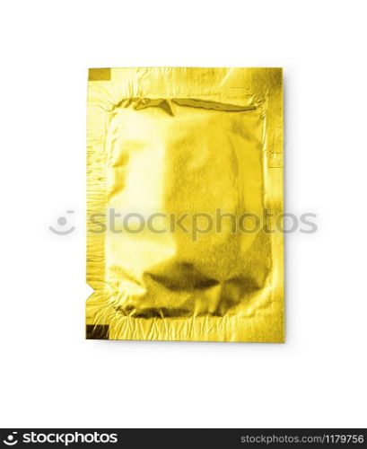 gold Aluminum bag isolated on white background With clipping path