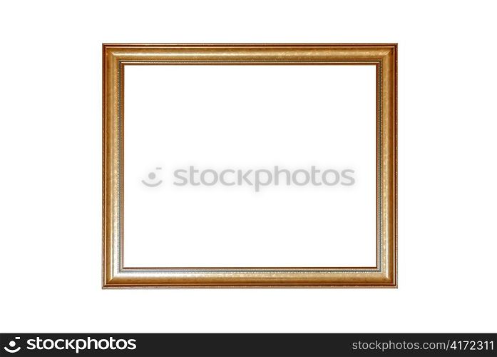 gold antique frame isolated on white background