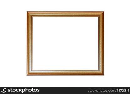 gold antique frame isolated on white background