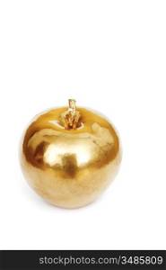 gold apple isolated on white background
