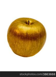 Gold apple isolated on white background