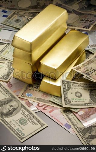 Gold bar & bill