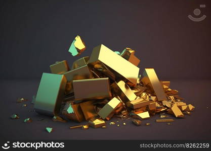 Gold bar stack. Business and finance. Neural network AI generated art. Gold bar stack. Business and finance. Neural network AI generated