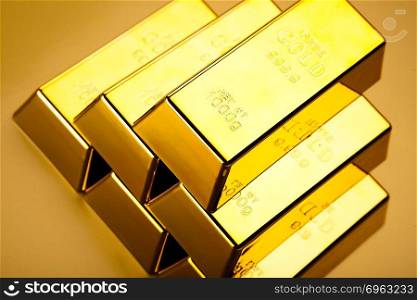 Gold bars background, ambient financial concept