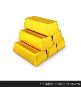 Gold bars. Gold bars isolated on white background