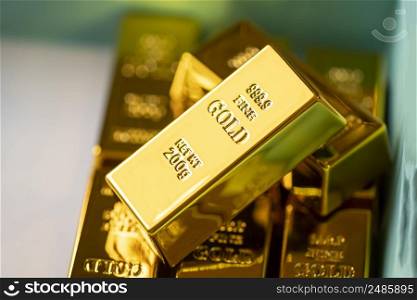 Gold bars in box, Stack of gold bars financial business economy concepts, wealth and reserve success in business and finance