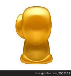 Gold Boxing Glove Icon Isolated on White Background.. Gold Boxing Glove Icon Isolated on White Background
