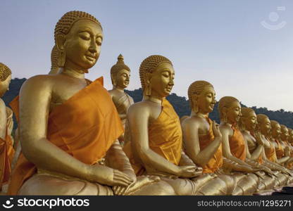 gold buddha statue in thailand buddhist temple