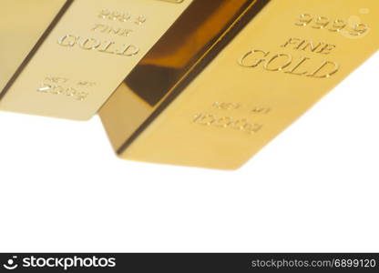 Gold bullion isolated on white background