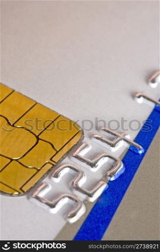 gold chip of a credit card