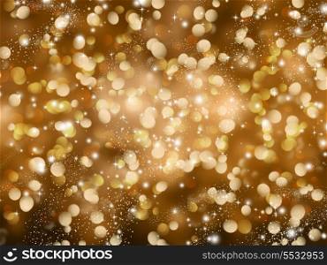 Gold Christmas background with sparkles and stars design