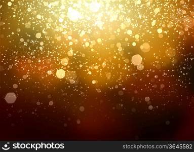Gold colour bokeh abstract light background. Illustration