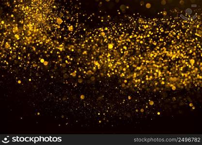 Gold confetti dust rain abstract background