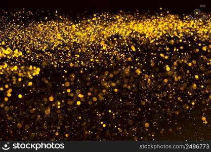 Gold confetti glitter dust rain abstract background