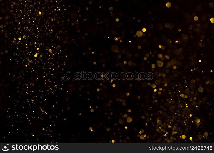 Gold dust glitter sparkle abstract horizontall bokeh background