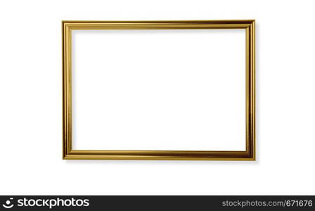 gold frame isolated on white backgground with clipping path