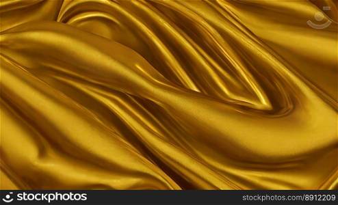 Gold Glistening Fabric Background with Wrinkles and Folds. Elegant, Wavy Wedding Wallpaper -  Generative AI